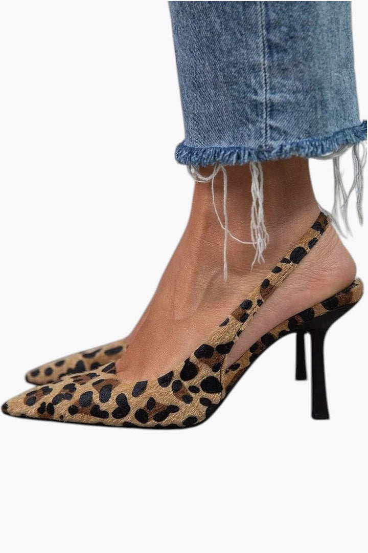Faustine | Leopard Slingback Heels