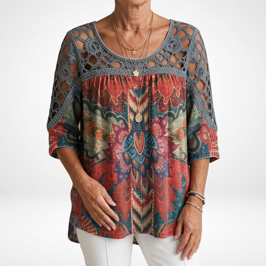 Amelia | Bohemian Ethnic Print Blouse