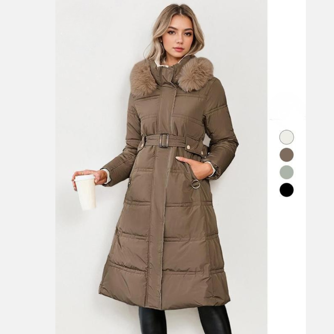 LEYLA | Stylish Plush Coat with Waist Tie for Cozy Fall &amp; Winter
