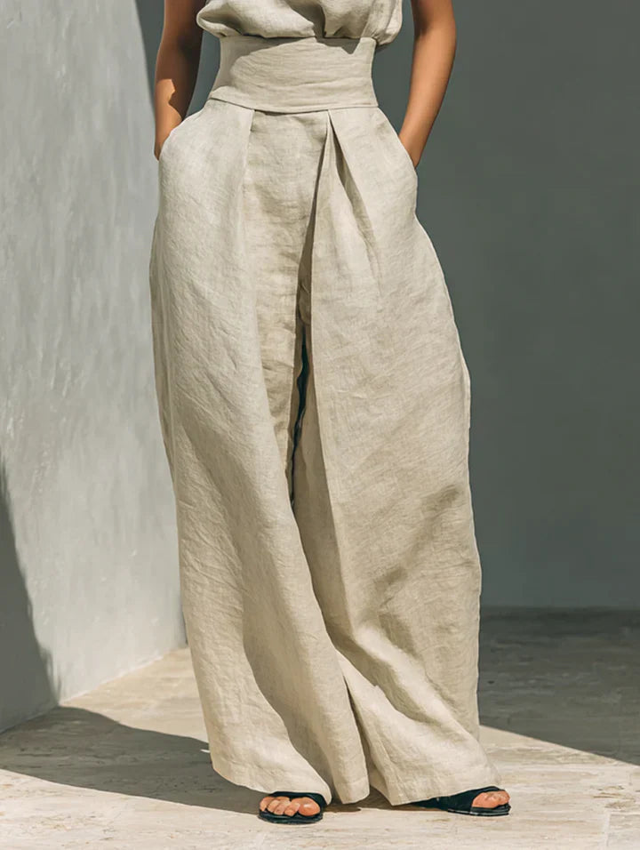 Flor | Conjunto de top sin mangas y pantalón de pierna ancha