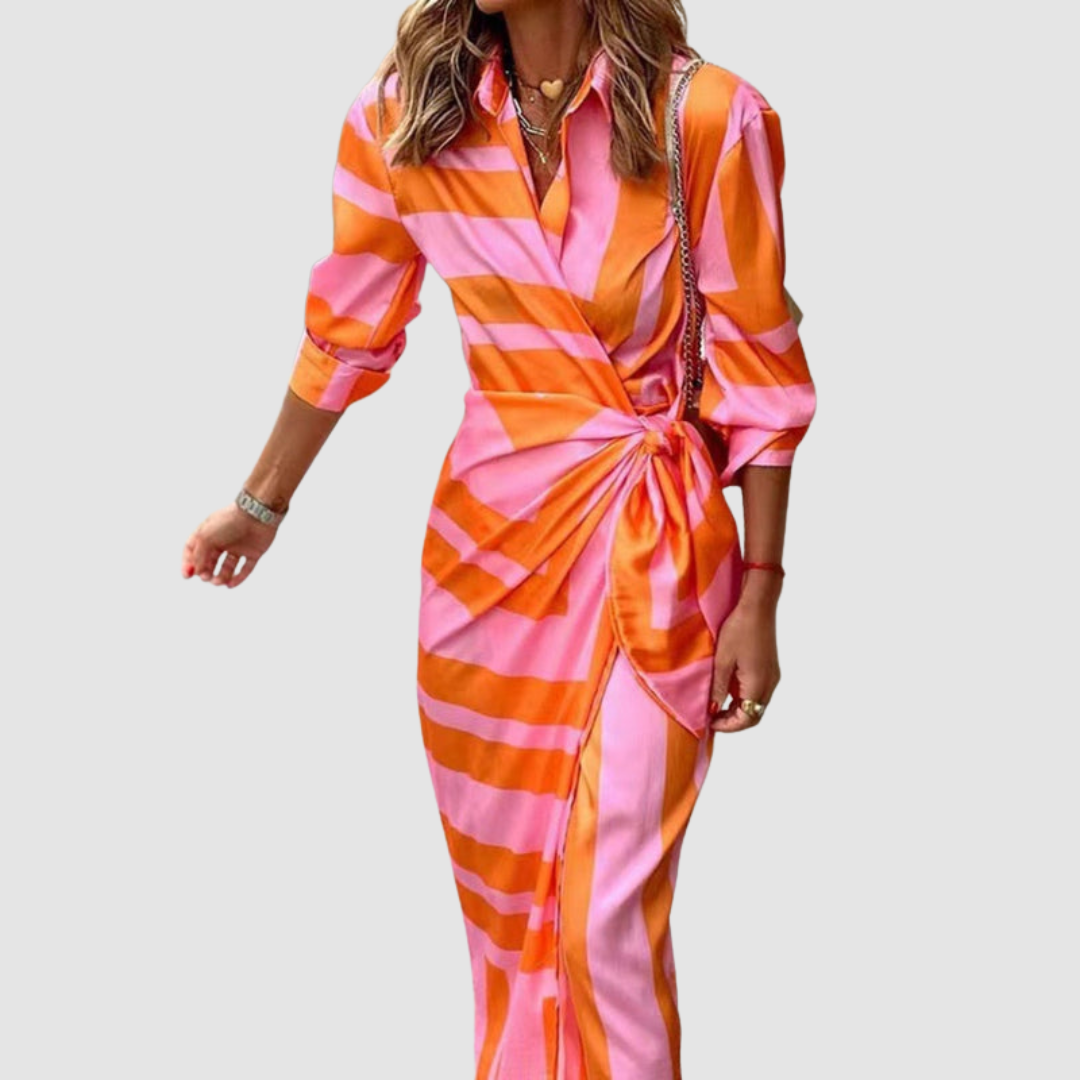 Cecilia | Elegant Striped Dress