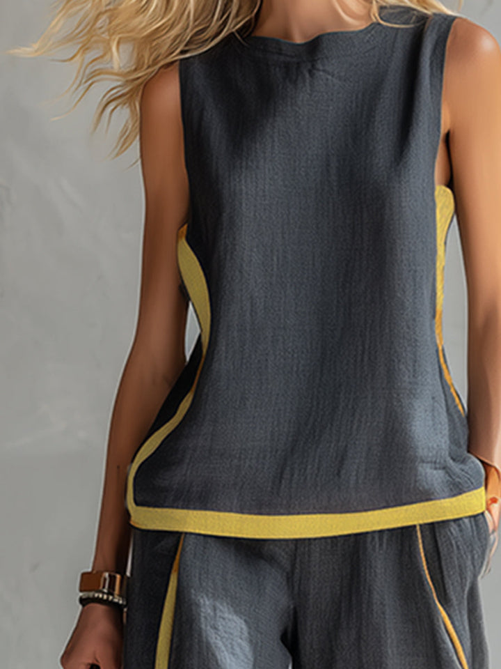 Lydia | Contrast Vest &amp; Trouser Set