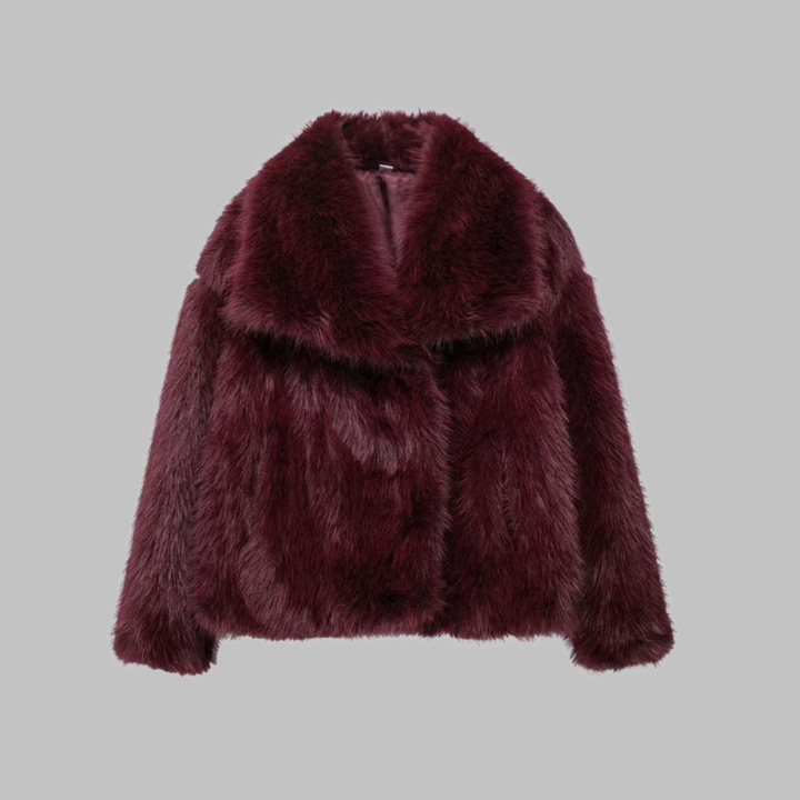Elsie | Classy Long Sleeve Collared Fuzzy Coat
