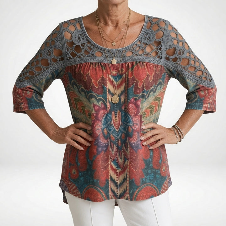 Amelia | Bohemian Ethnic Print Blouse