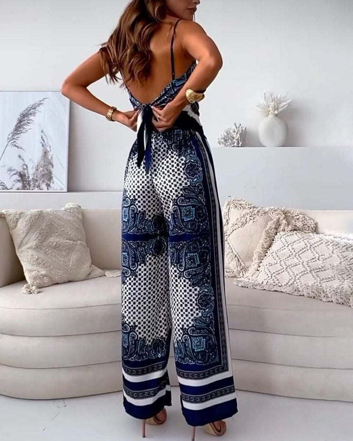 Helen | Conjunto de dos piezas con chaleco de cordones y pantalón, estilo vacacional y elegante