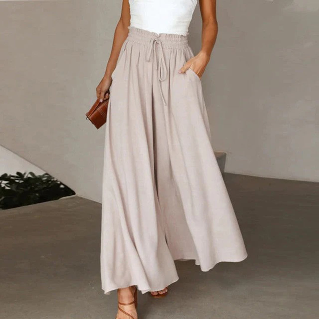 Gabriella | High Waist Elastic Pants with Drawstring and Pockets