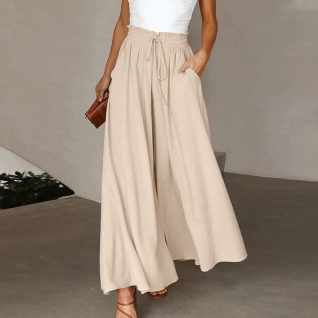Gabriella | High Waist Elastic Pants with Drawstring and Pockets