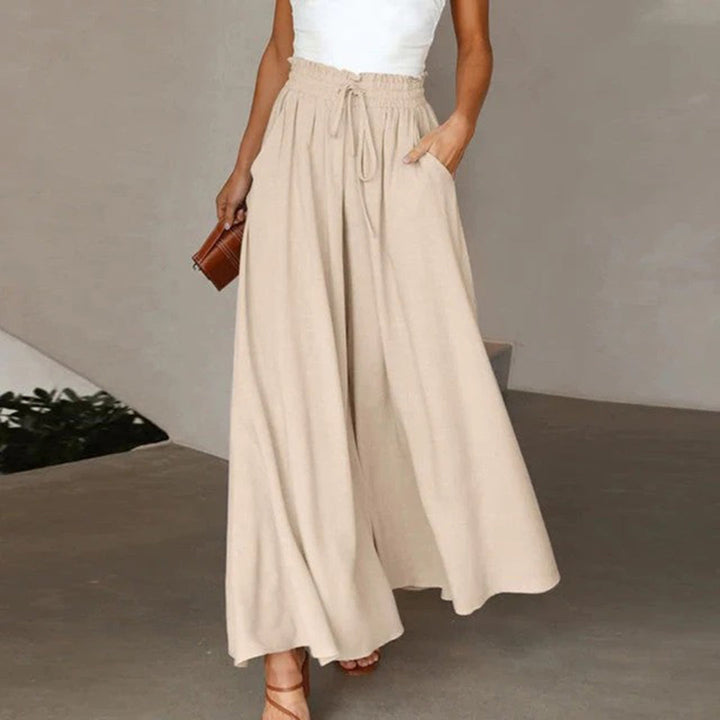 Gabriella | High Waist Elastic Pants with Drawstring and Pockets