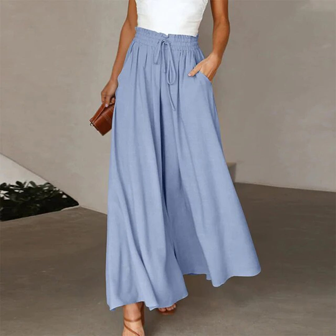 Gabriella | High Waist Elastic Pants with Drawstring and Pockets
