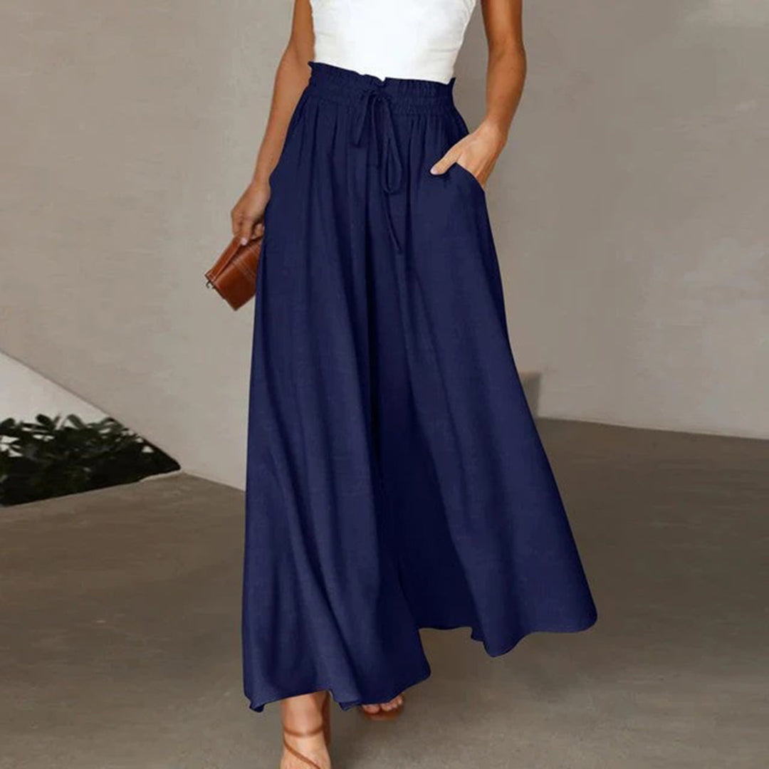 Gabriella | High Waist Elastic Pants with Drawstring and Pockets