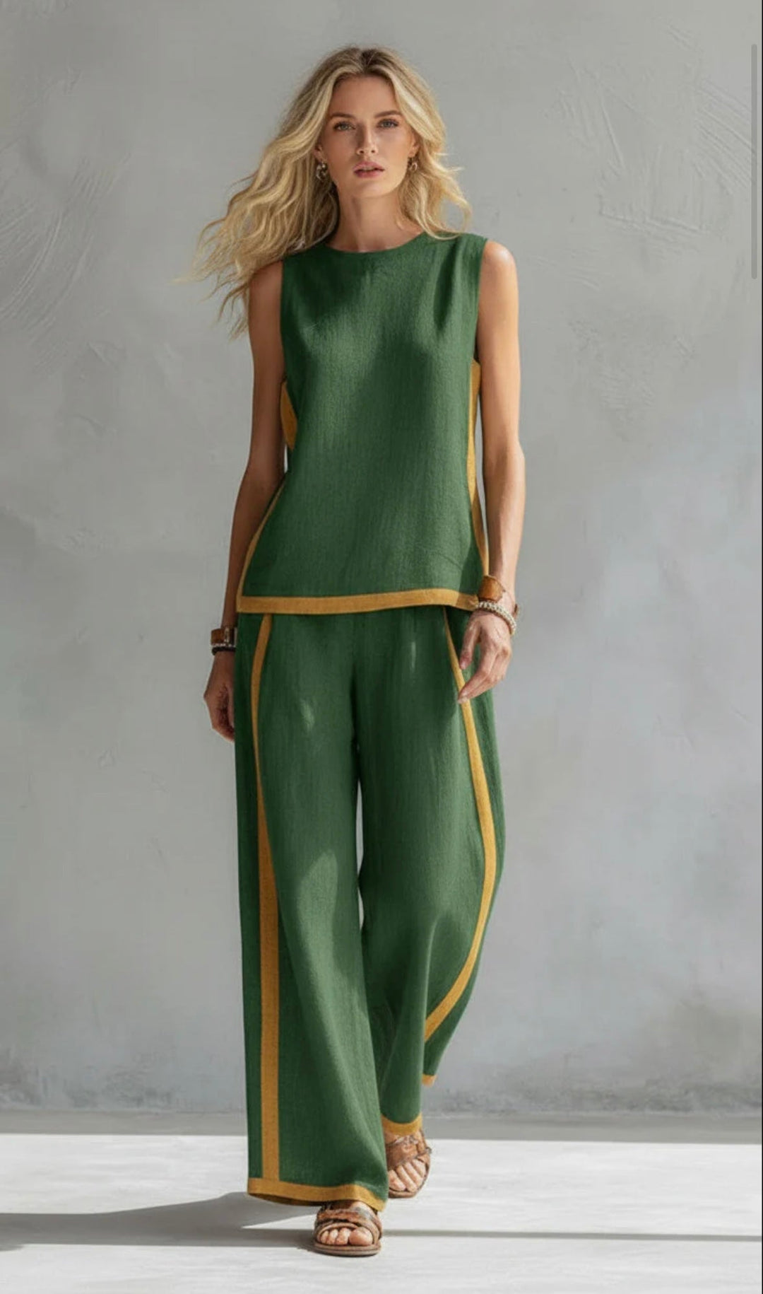 Lydia | Contrast Vest &amp; Trouser Set
