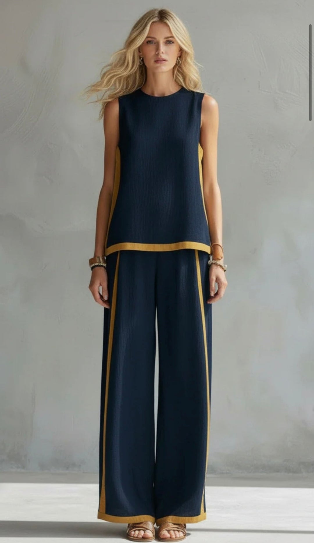 Lydia | Contrast Vest &amp; Trouser Set