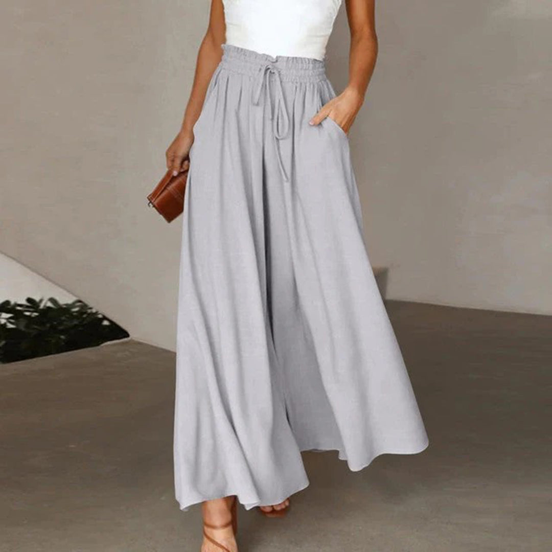 Gabriella | High Waist Elastic Pants with Drawstring and Pockets