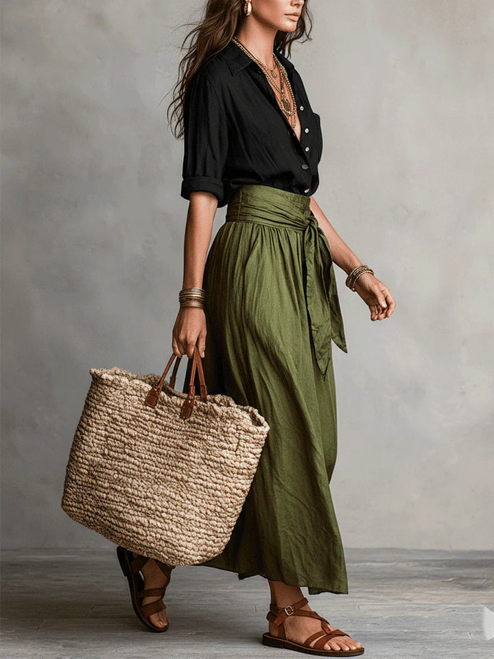 Abbie | Shirt &amp; Midi Skirt Set