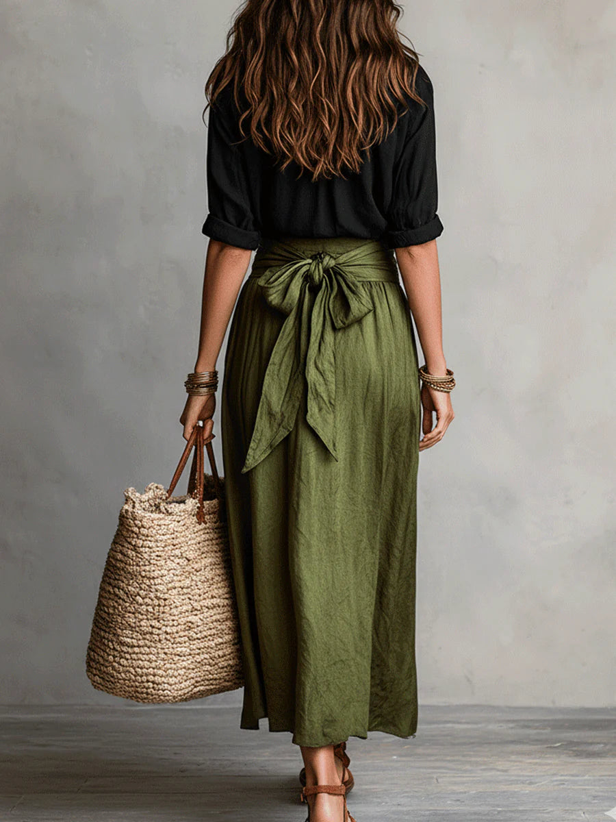 Abbie | Shirt &amp; Midi Skirt Set