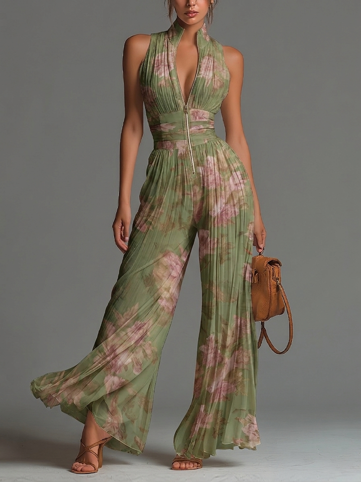 Ivy | Pleated Wide-Leg Jumpsuit