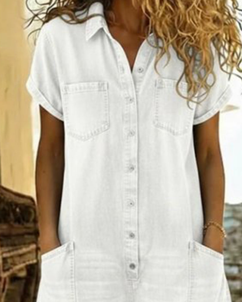 Delya | Short Sleeve Playsuit Dress