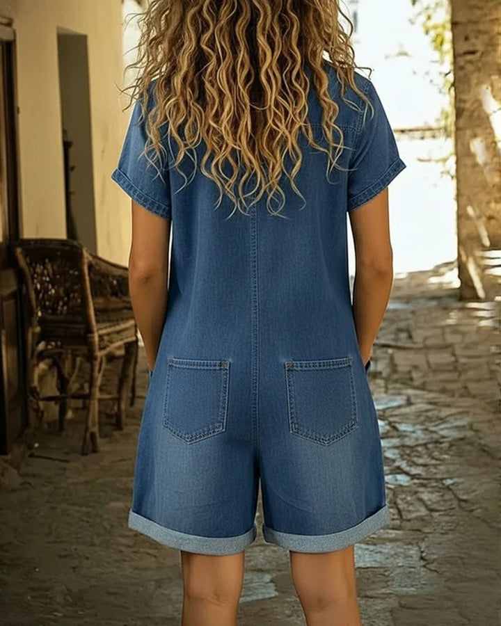 Delya | Short Sleeve Playsuit Dress