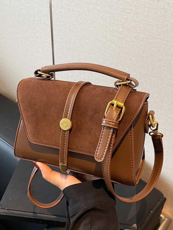 AVANLIE | Trendy Contrast Stitching Small Square Shoulder Bag