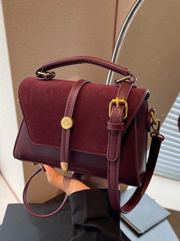 AVANLIE | Trendy Contrast Stitching Small Square Shoulder Bag