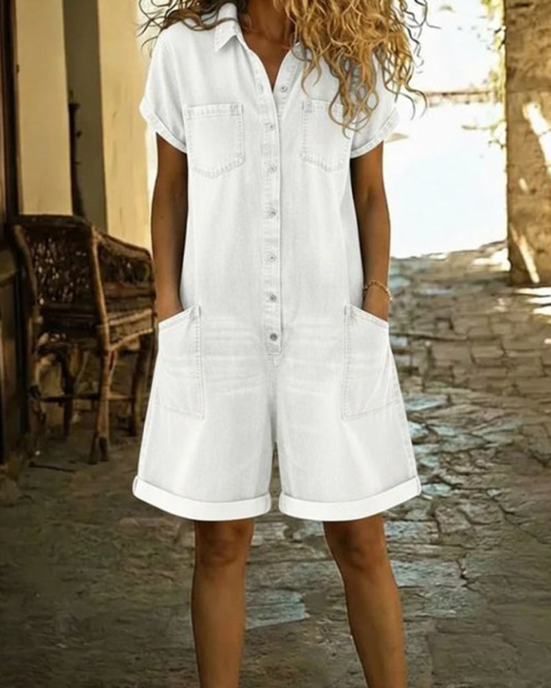 Delya | Short Sleeve Playsuit Dress