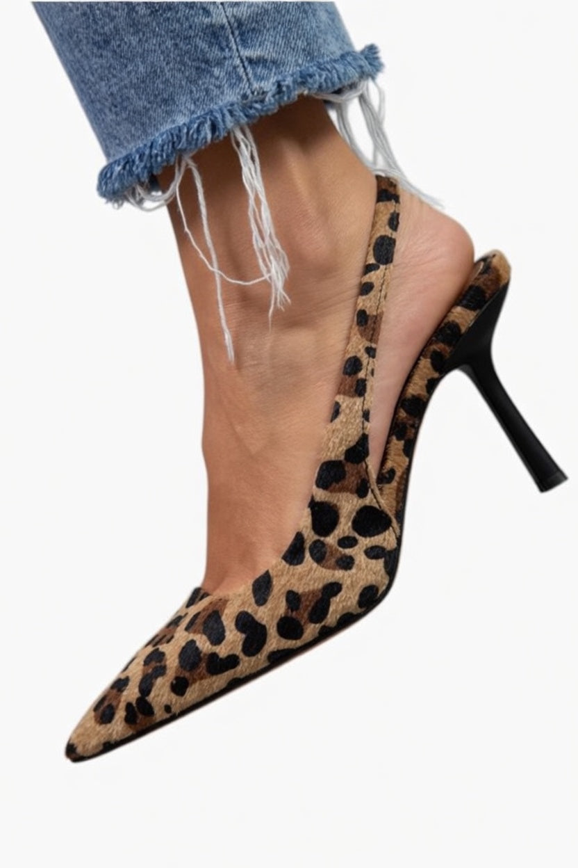 Faustine | Leopard Slingback Heels